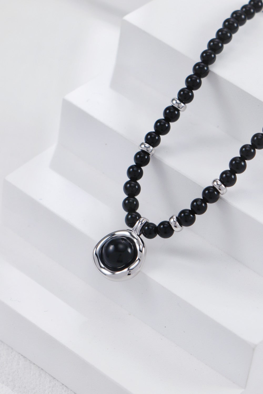 The Celestial Midnight Collection | S925 Sterling Silver & Black Agate Necklace