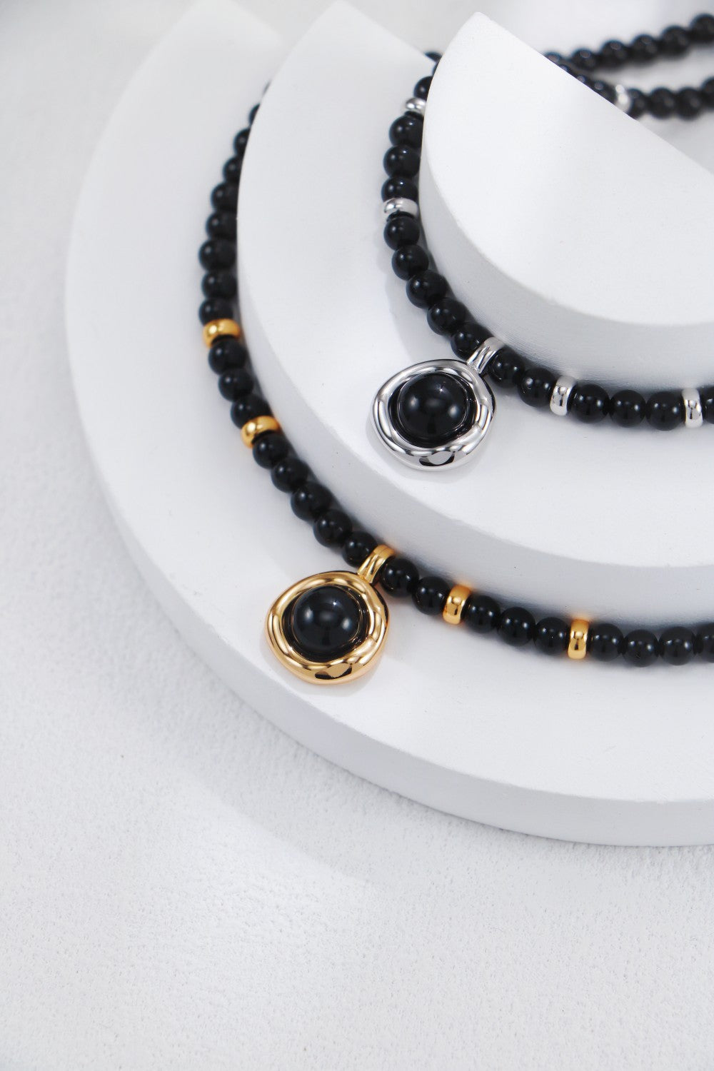 The Celestial Midnight Collection | S925 Sterling Silver & Black Agate Necklace