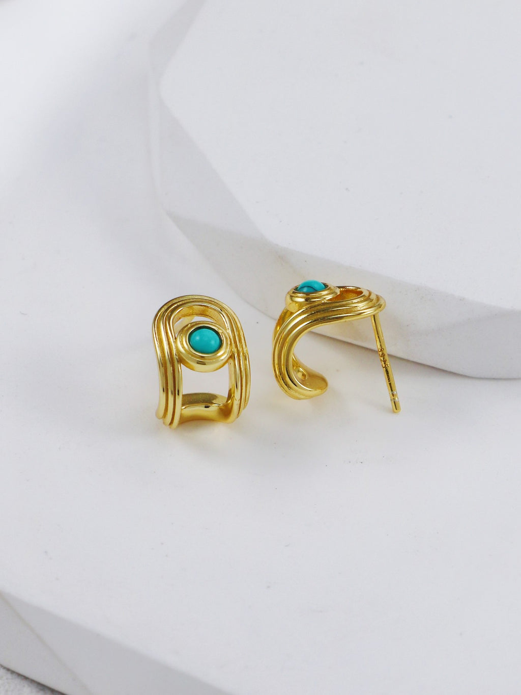 S925 Silver Turquoise Stud Earrings|Elegant Minimalist Charm