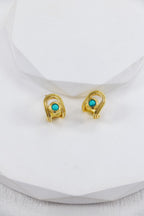 S925 Silver Turquoise Stud Earrings|Elegant Minimalist Charm