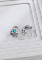 S925 Silver Turquoise Stud Earrings|Elegant Minimalist Charm