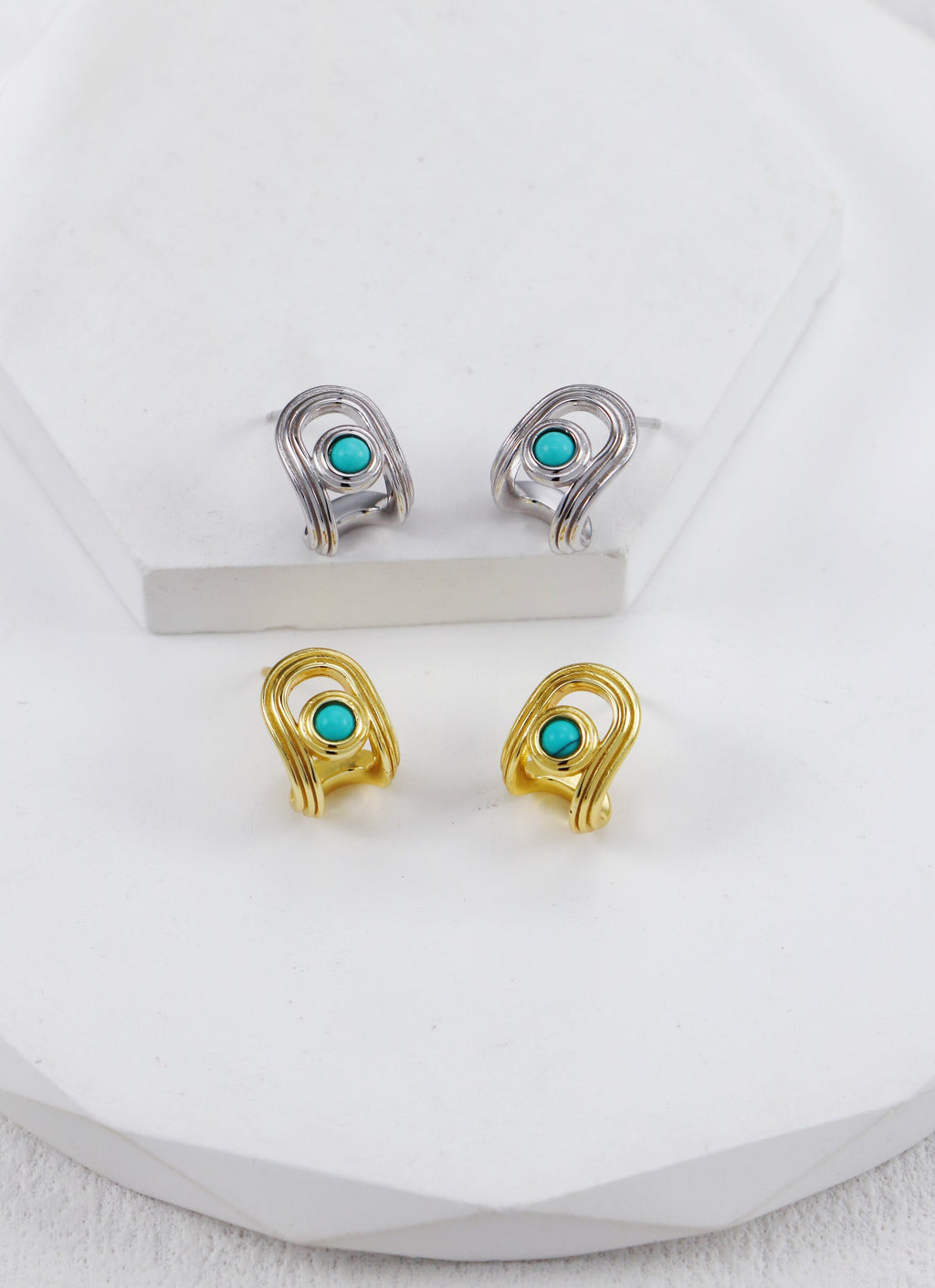 S925 Silver Turquoise Stud Earrings|Elegant Minimalist Charm