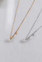 S925 Silver Vintage Gold Minimalist Natural Pearl Necklace