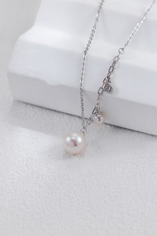 S925 Silver Vintage Gold Minimalist Natural Pearl Necklace