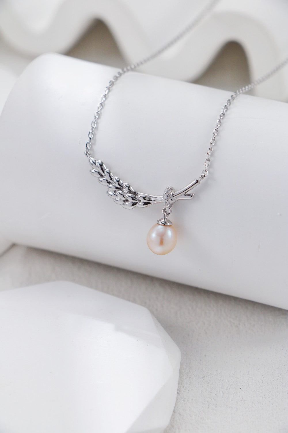 S925 Silver Wheat Ear Pearl Necklace