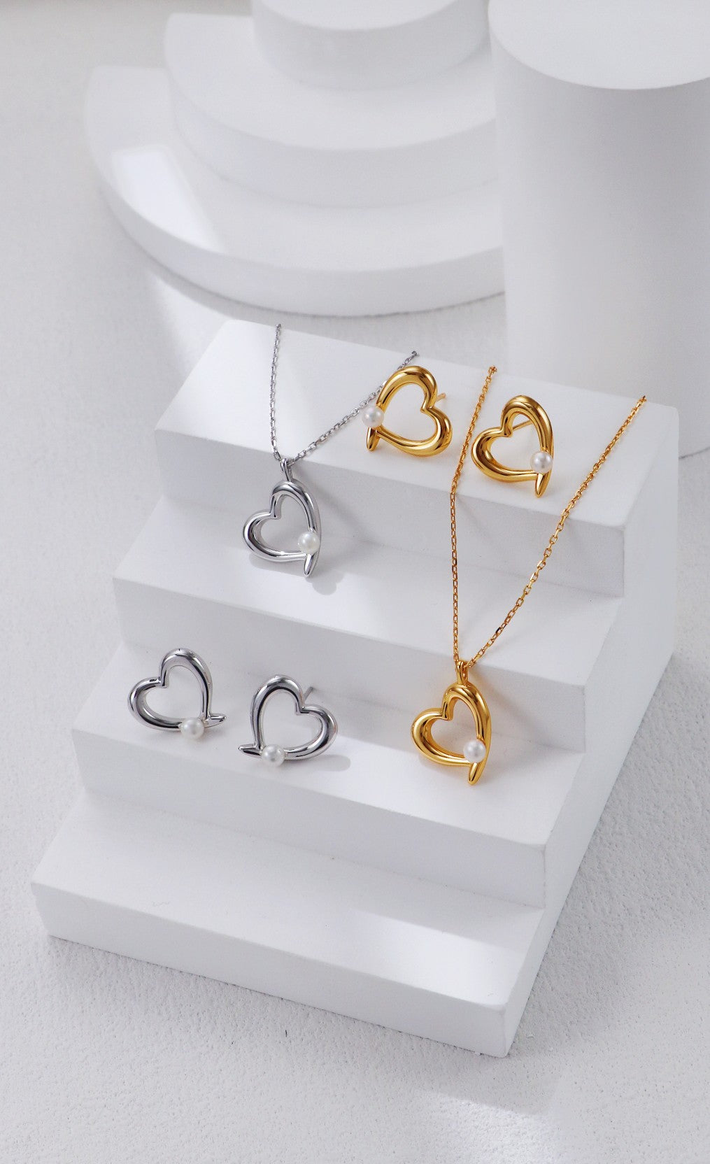S925 Silver Heart & Pearl Necklace