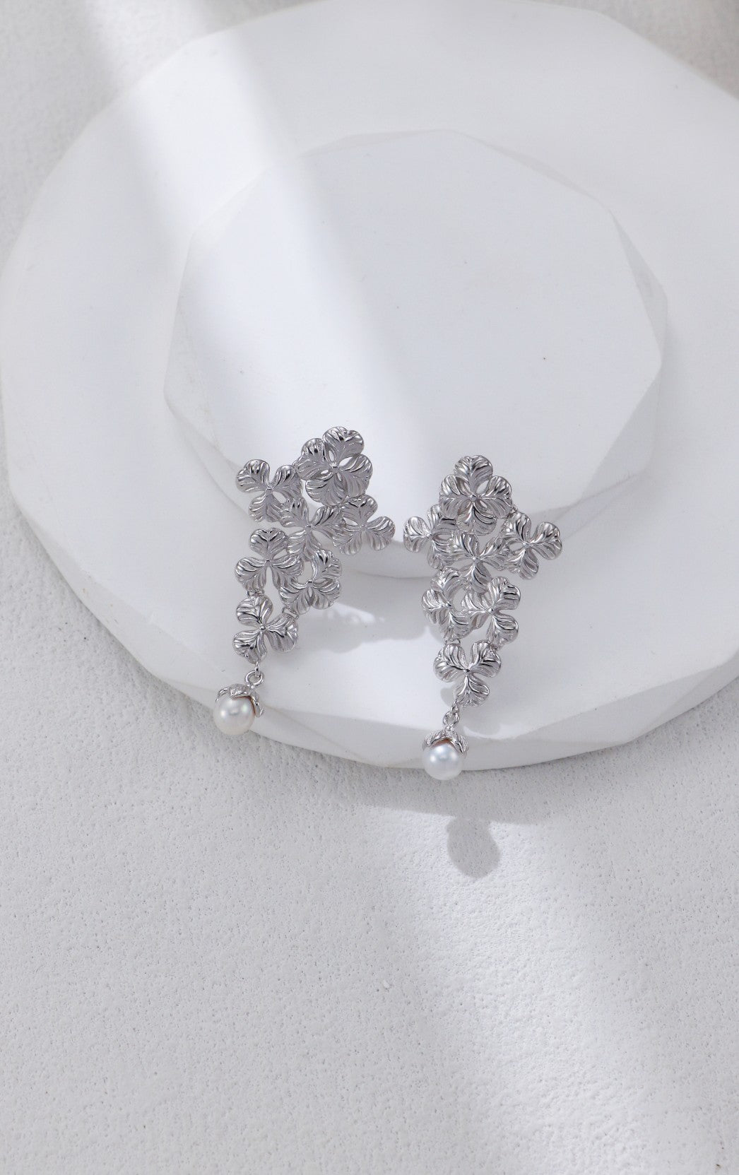 S925 Silver Prosperity Series Pearl Earrings and Necklace Set