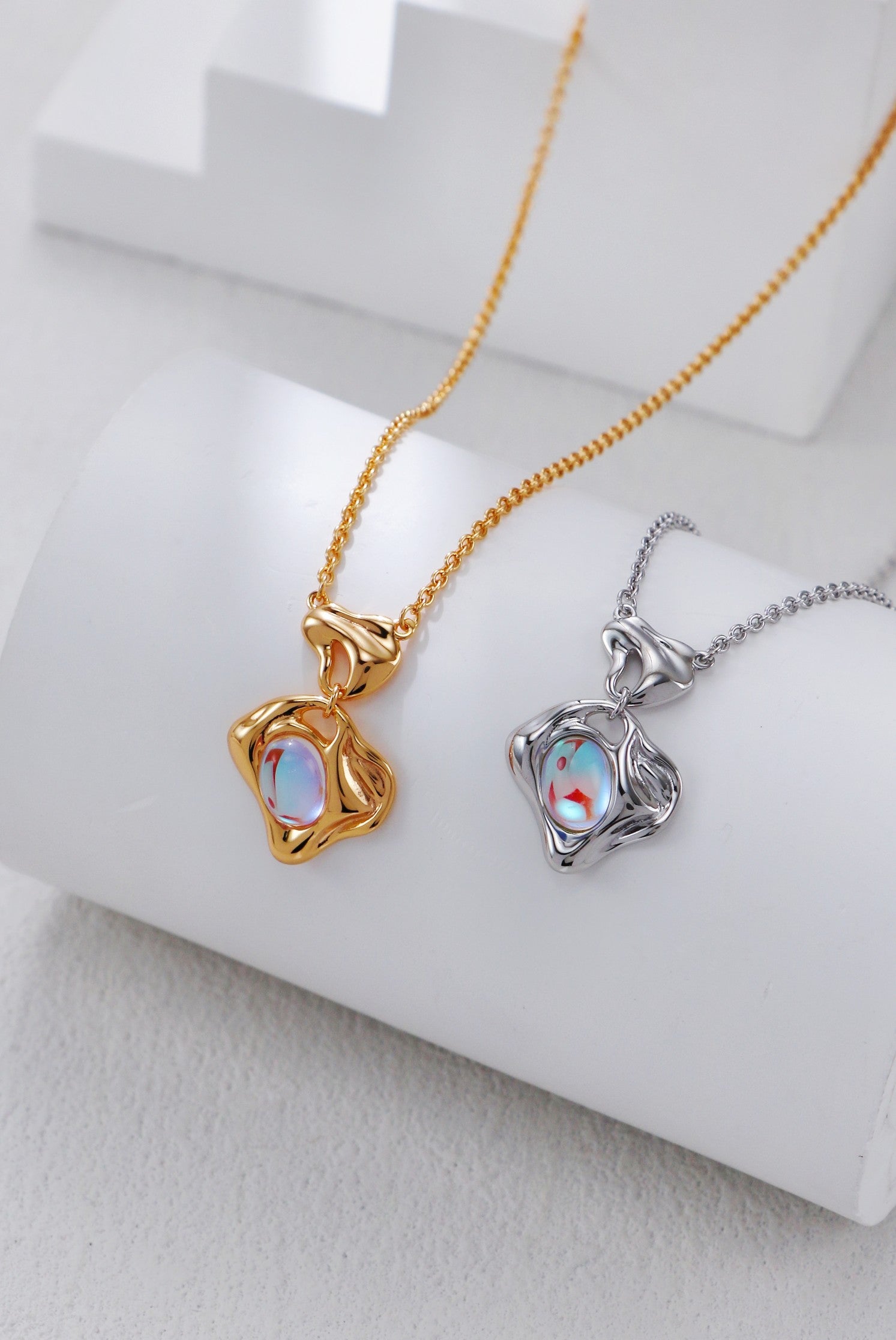 The Ethereal Aura Collection Set| Sterling Silver & Lab-Created Moonstone