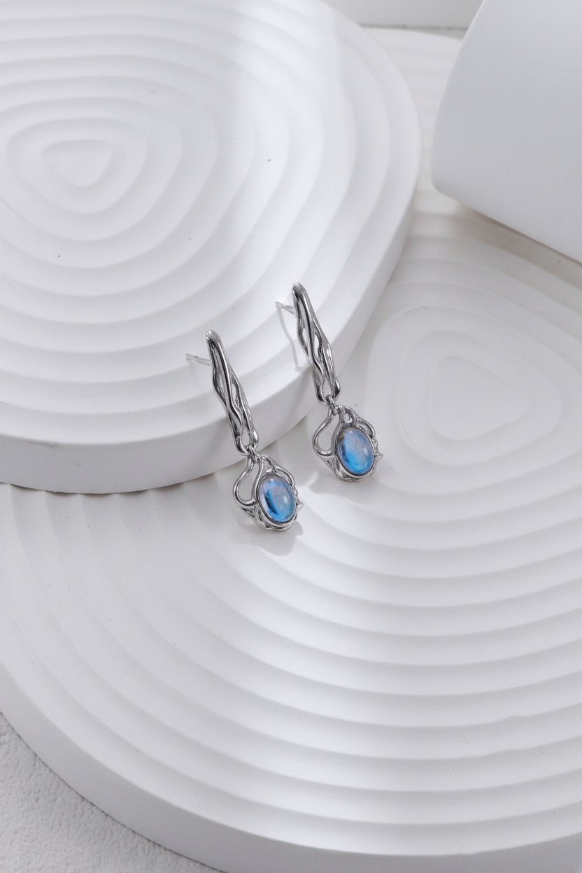 The Ethereal Aura Collection Set| Sterling Silver & Lab-Created Moonstone – view 15