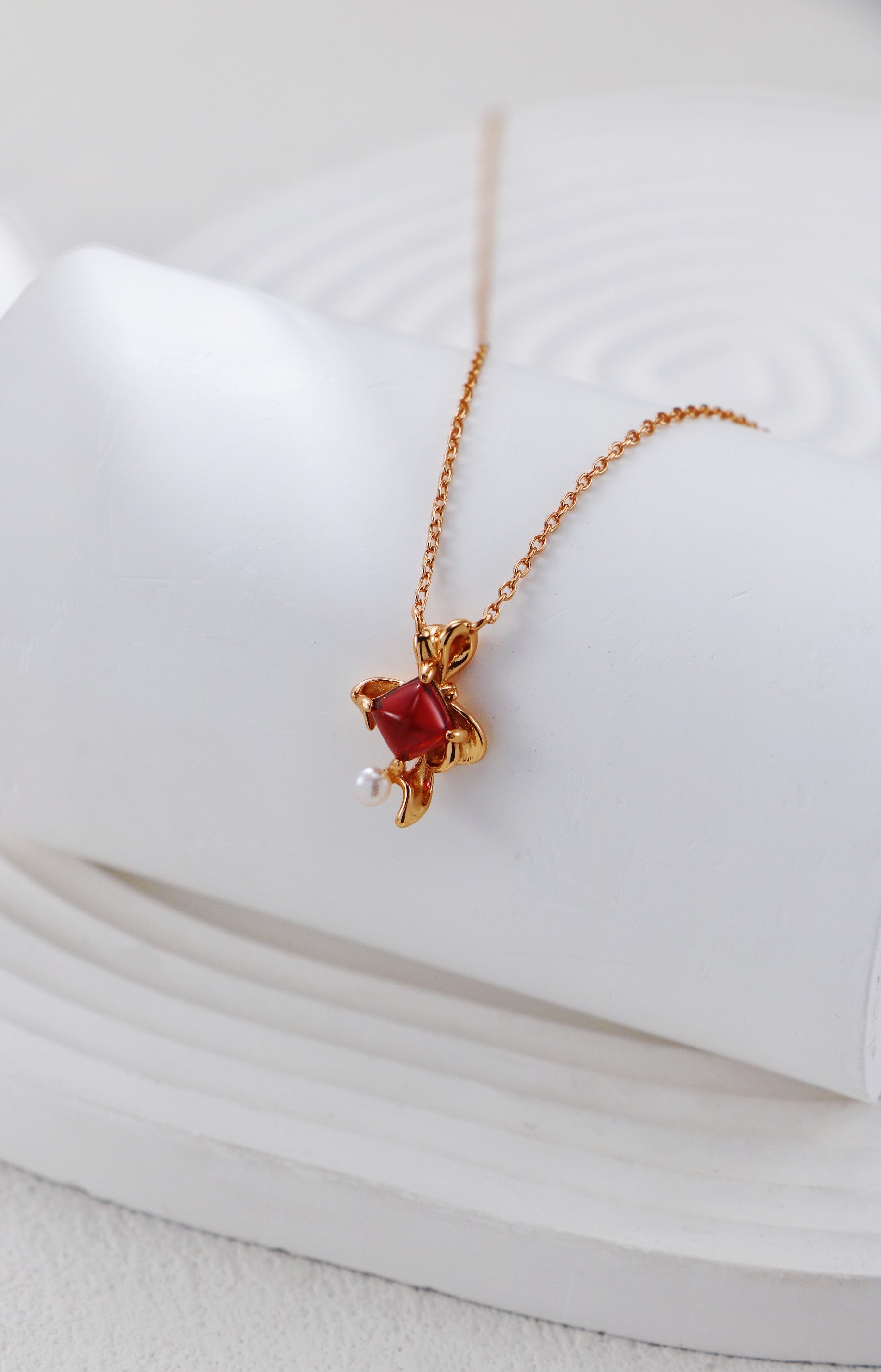 S925 Silver Vintage Gold Garnet Sugar Tower Jewelry Set