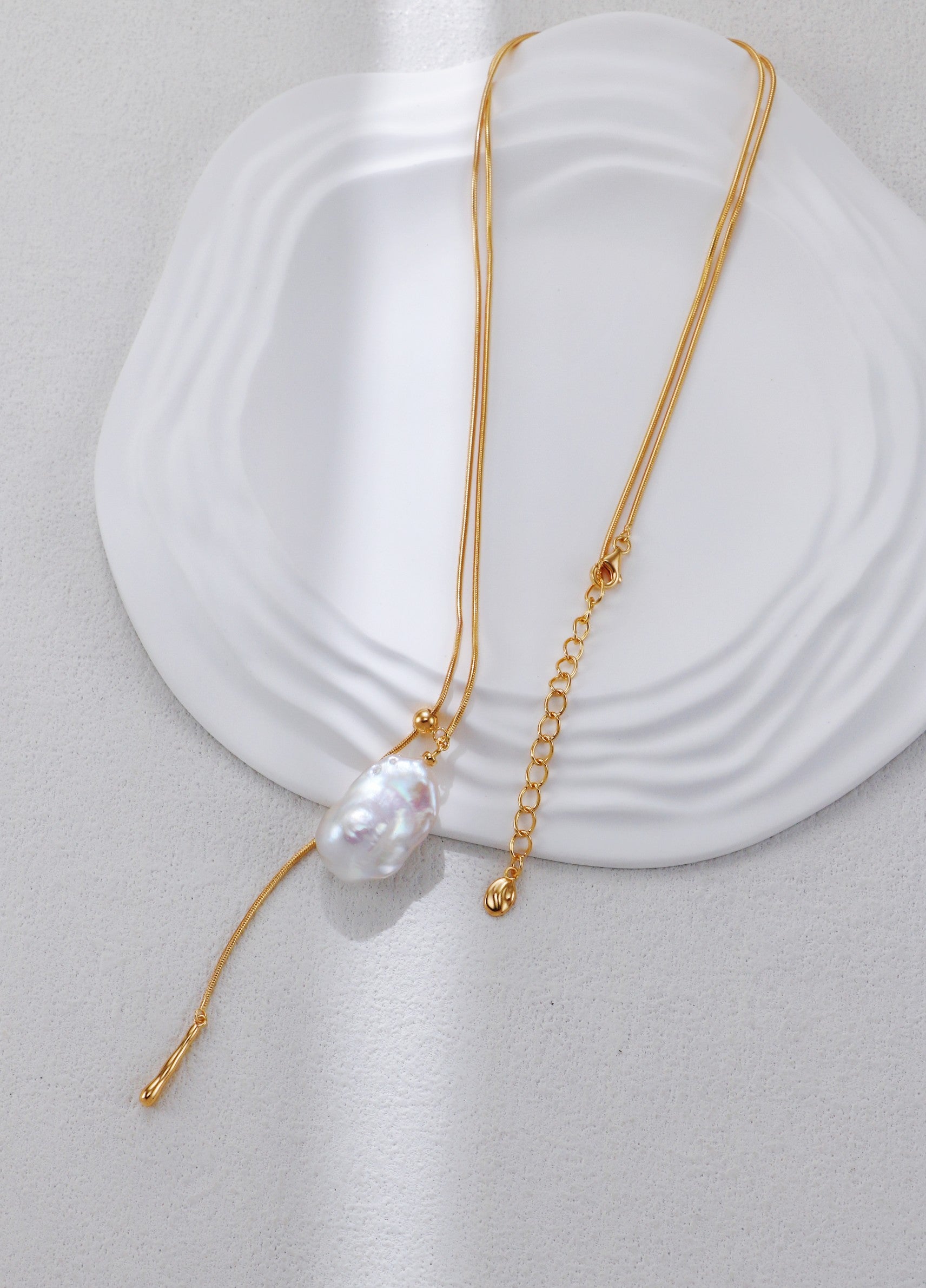 S925 Silver Baroque Pearl Necklace