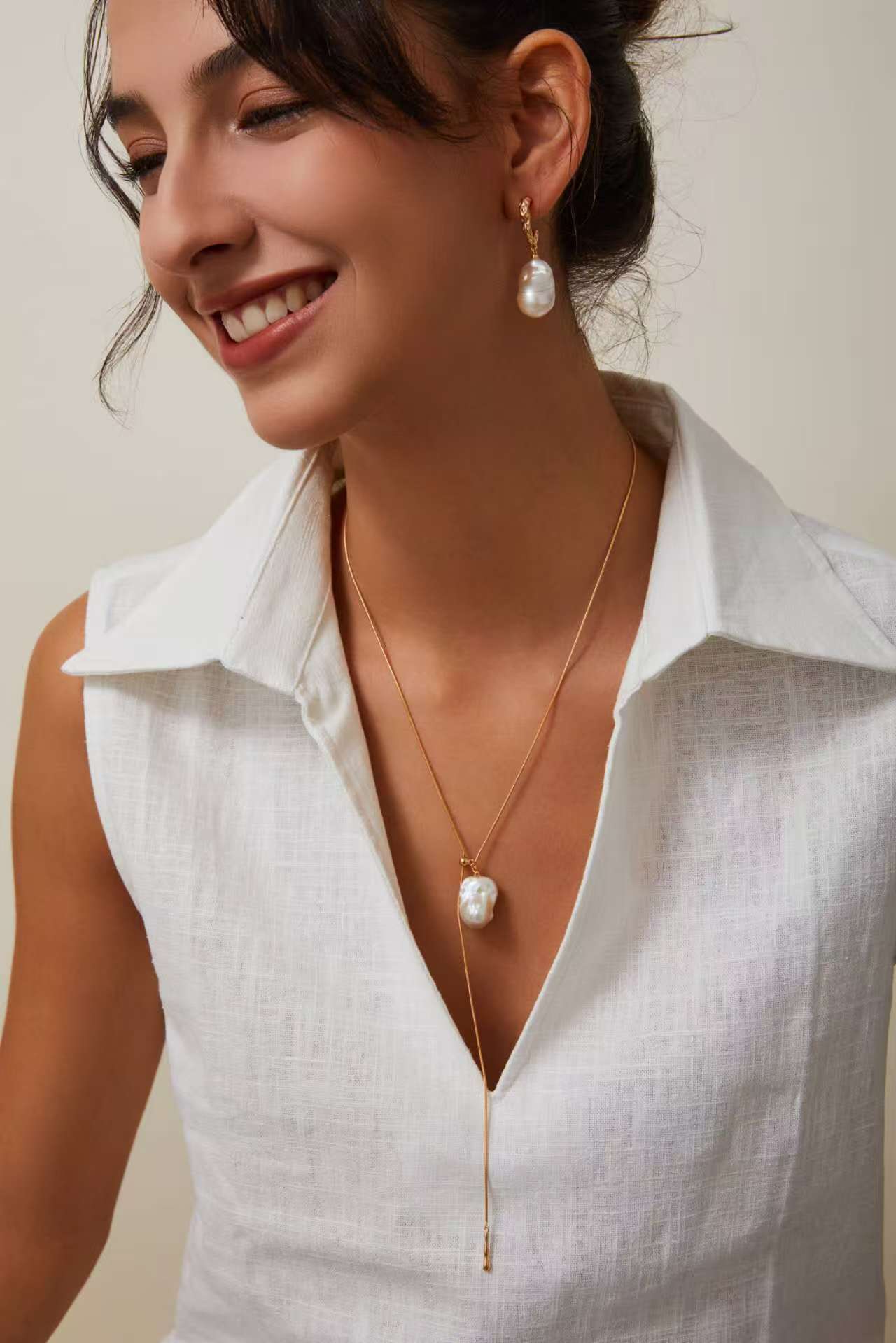 S925 Silver Baroque Pearl Necklace