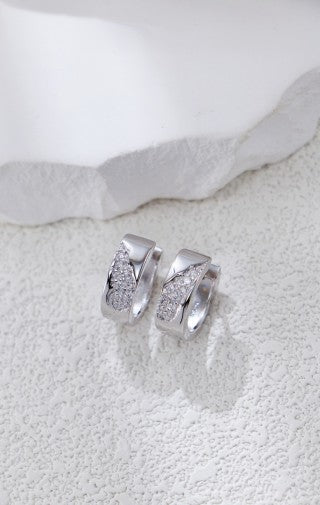 S925 Silver Zircon-Embedded Earrings