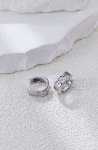 S925 Silver Zircon-Embedded Earrings