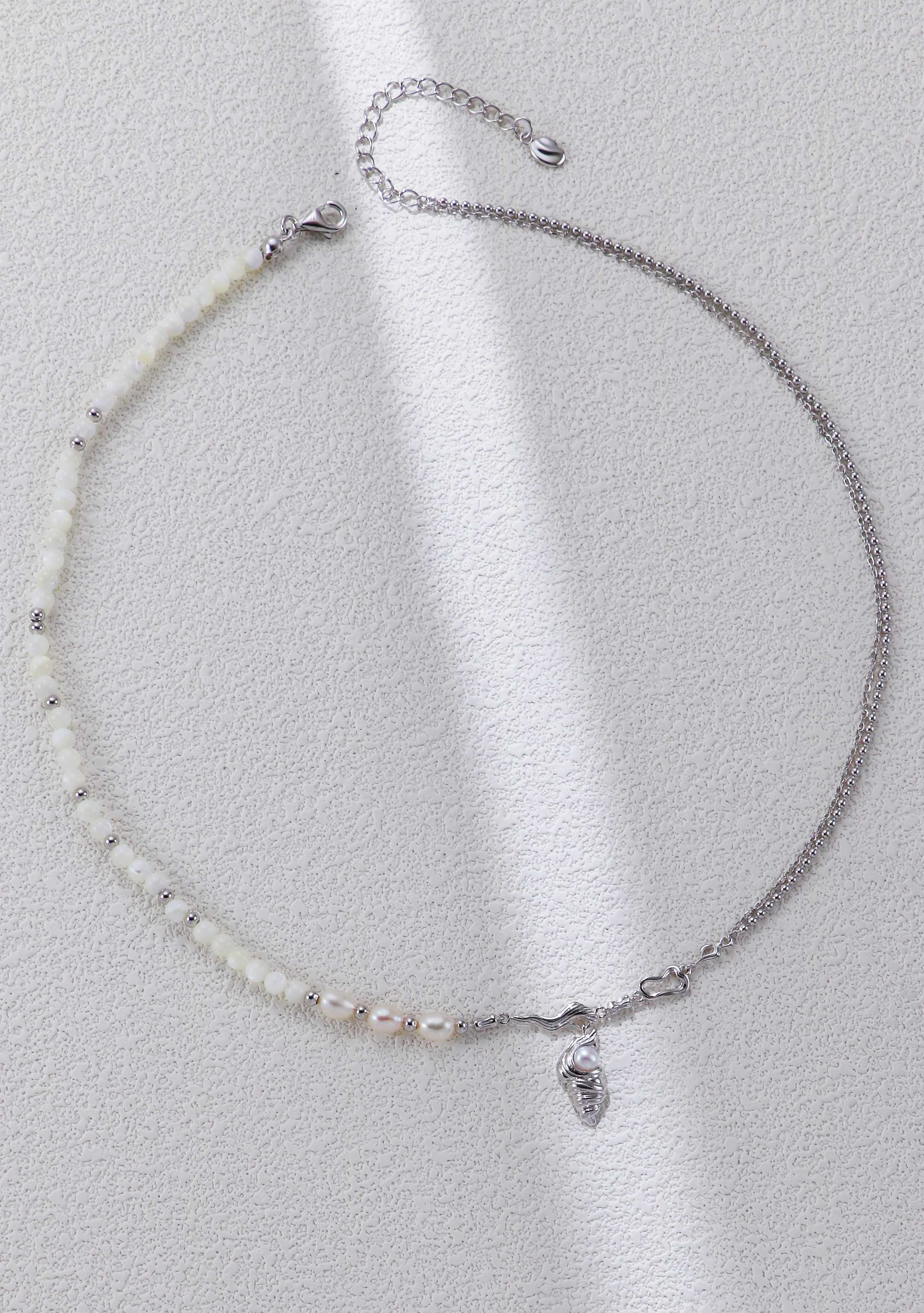S925 Silver Conch Pearl Necklace