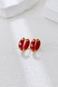 S925 Silver Vintage Gold Red Enamel Earrings