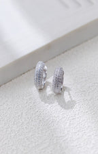 S925 Silver Minimalist Zircon Hoop Earrings