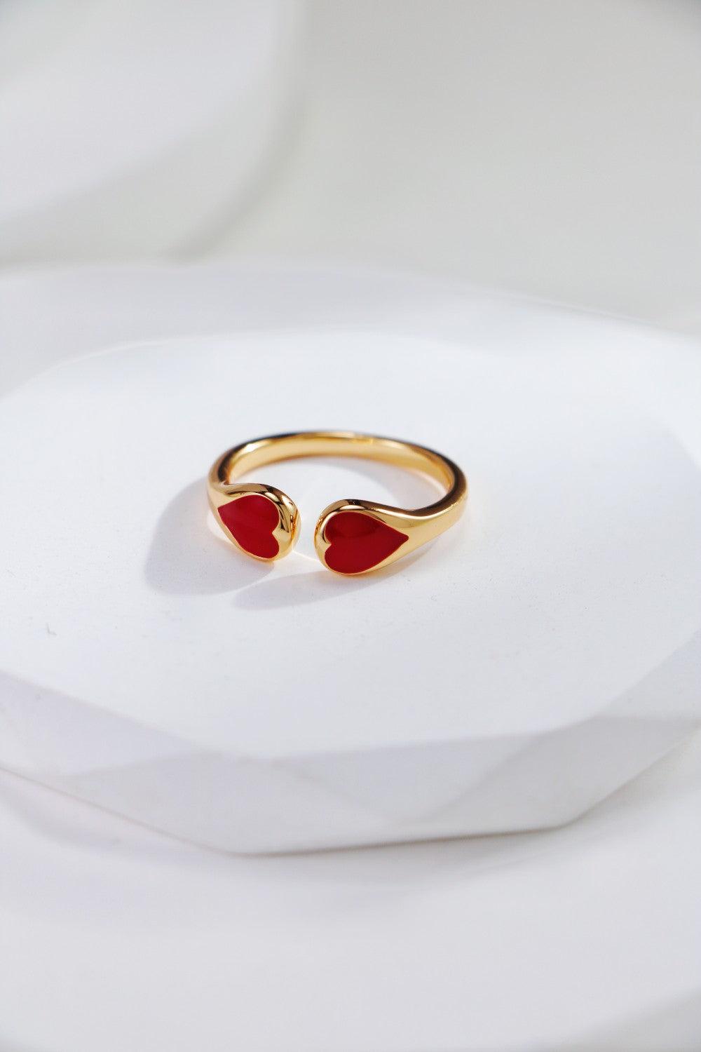 Sterling Silver Red Enamel Heart Ring