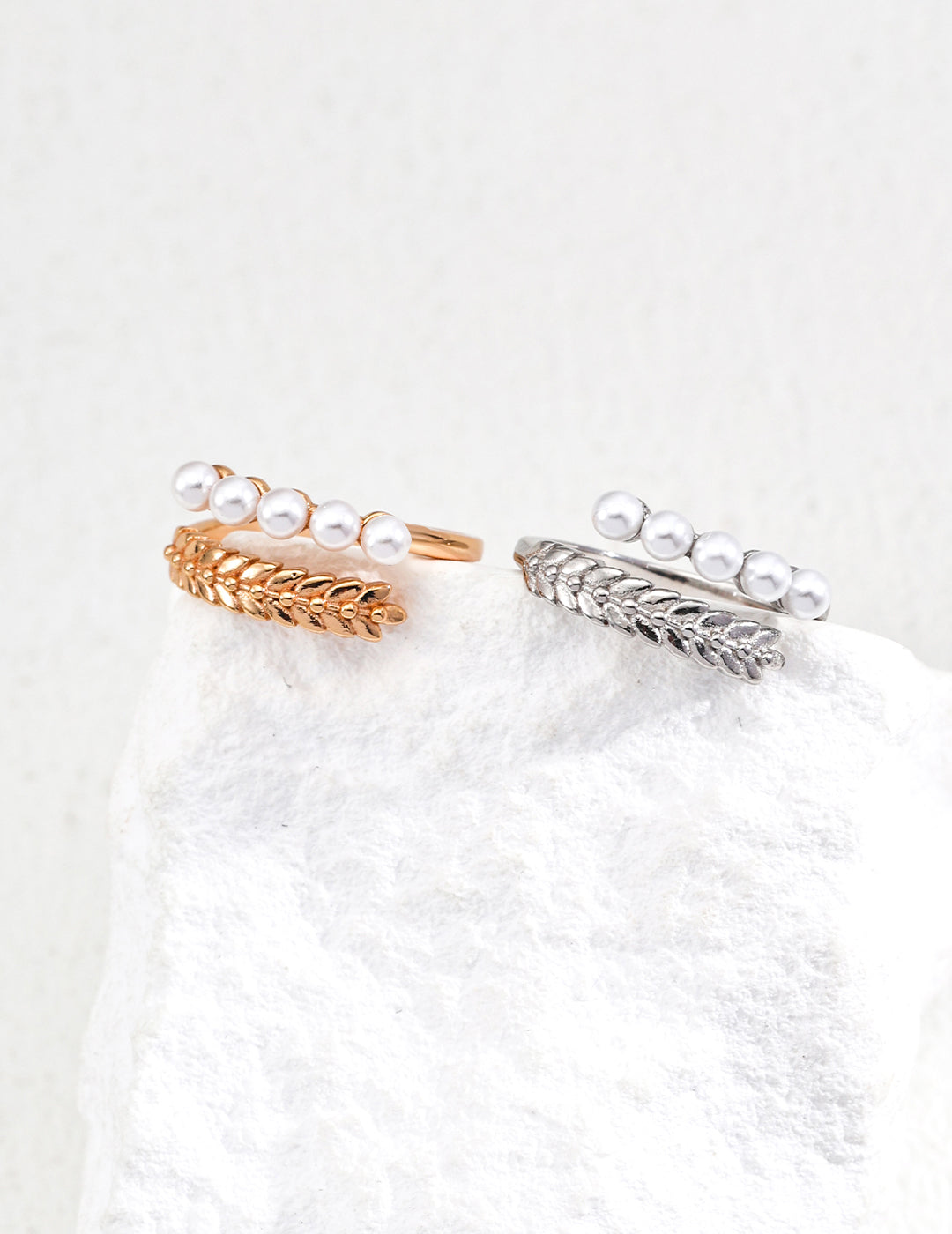 Sterling Silver Faux Pearl Statement Ring