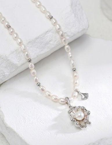 Sterling Silver Pearl Jewelry Set – view 6 – Sterling Arc Jewelry