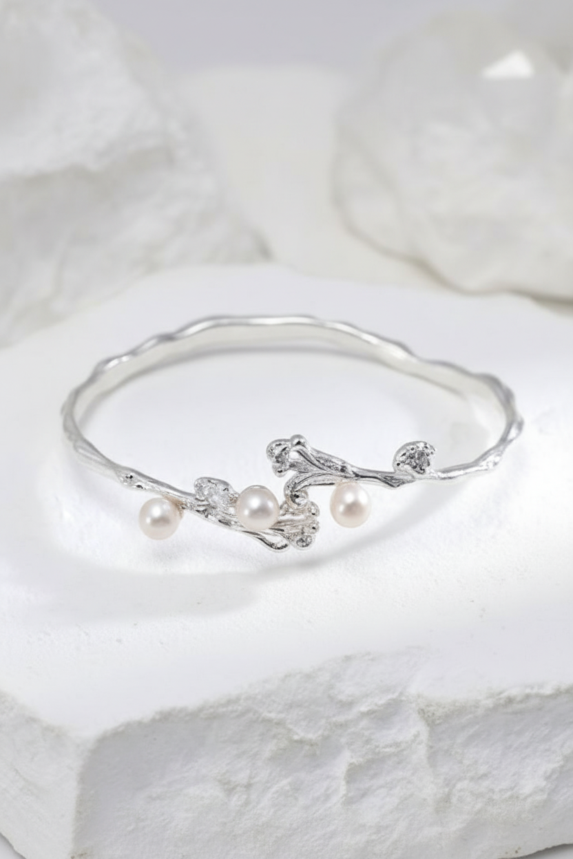 Sterling Silver Pearl Jewelry Set – view 10 – Sterling Arc Jewelry