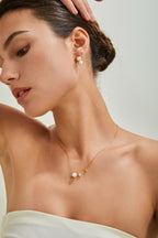 S925 Silver Vintage Gold Minimalist Natural Pearl Necklace