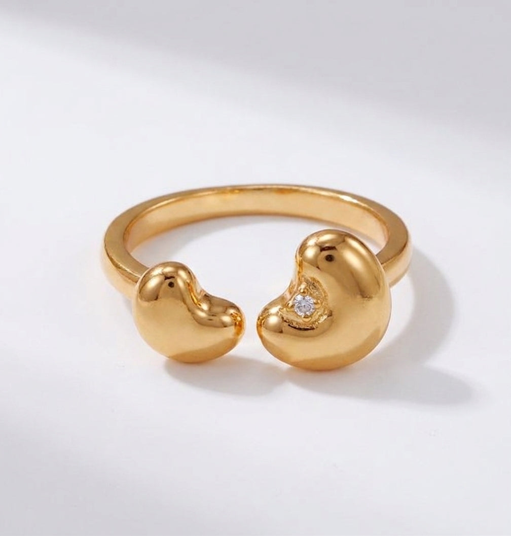 Sterling Silver Love Bean Zircon Ring