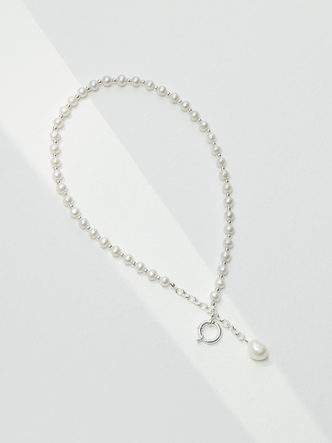 Pearl Restructured Series|Sterling Silver Pearl Necklace