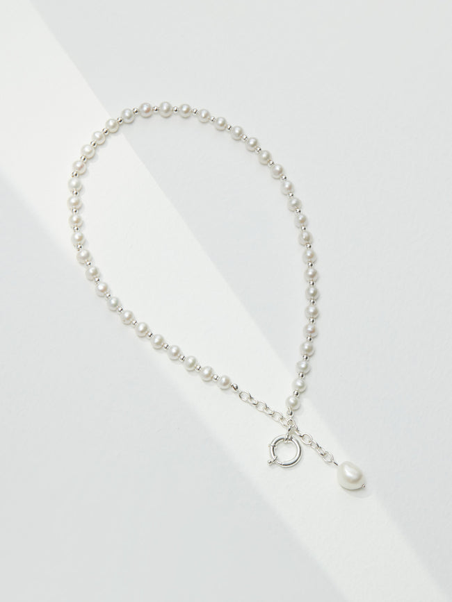 Pearl Restructured Series|Sterling Silver Pearl Necklace Hover Image