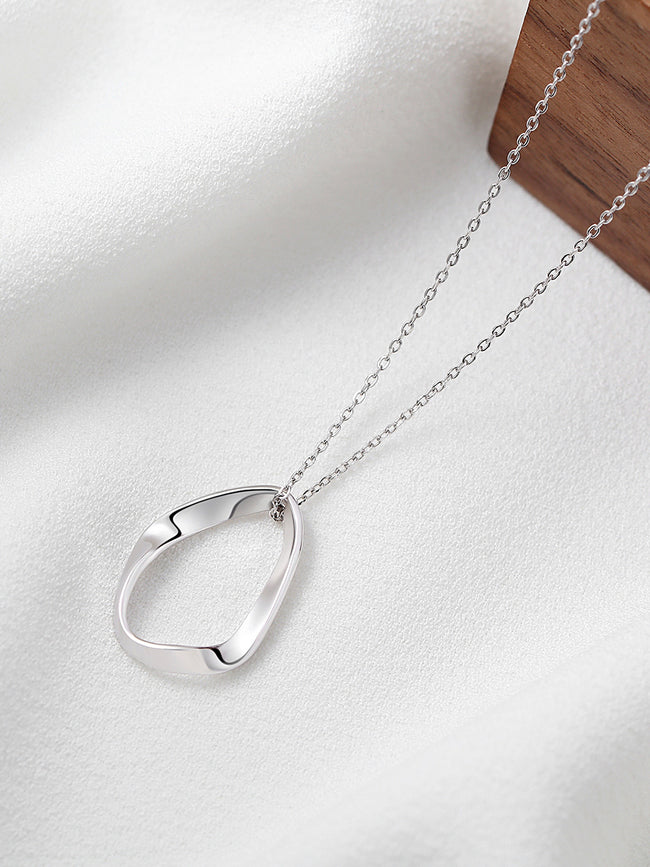 Sterling Silver Necklace|Minimalist Twist Design Hover Image