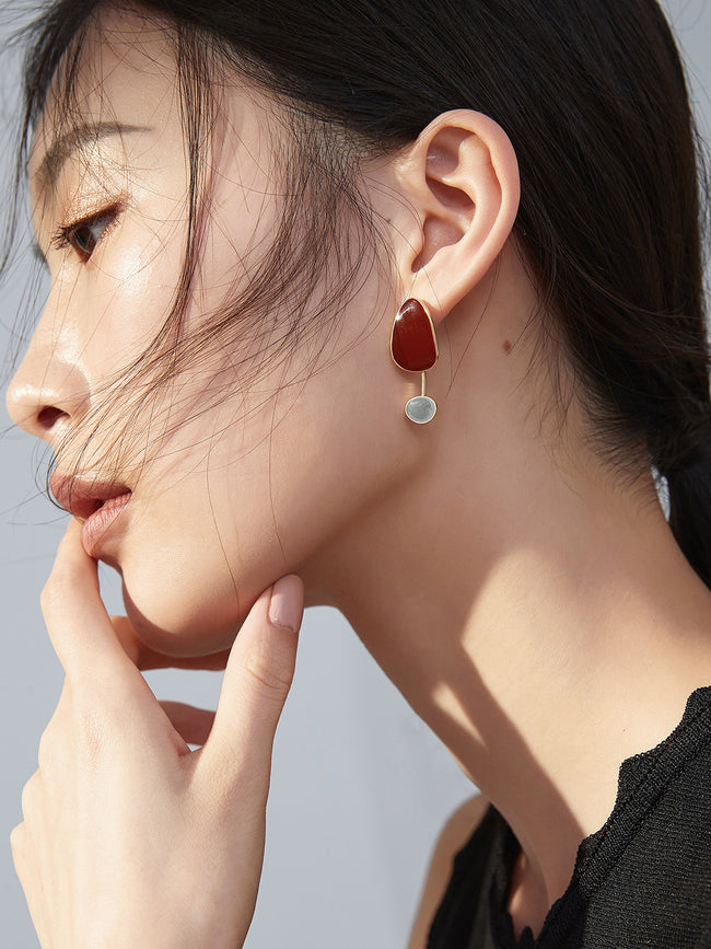 Two-Tone Drip Glaze Earrings Main Image