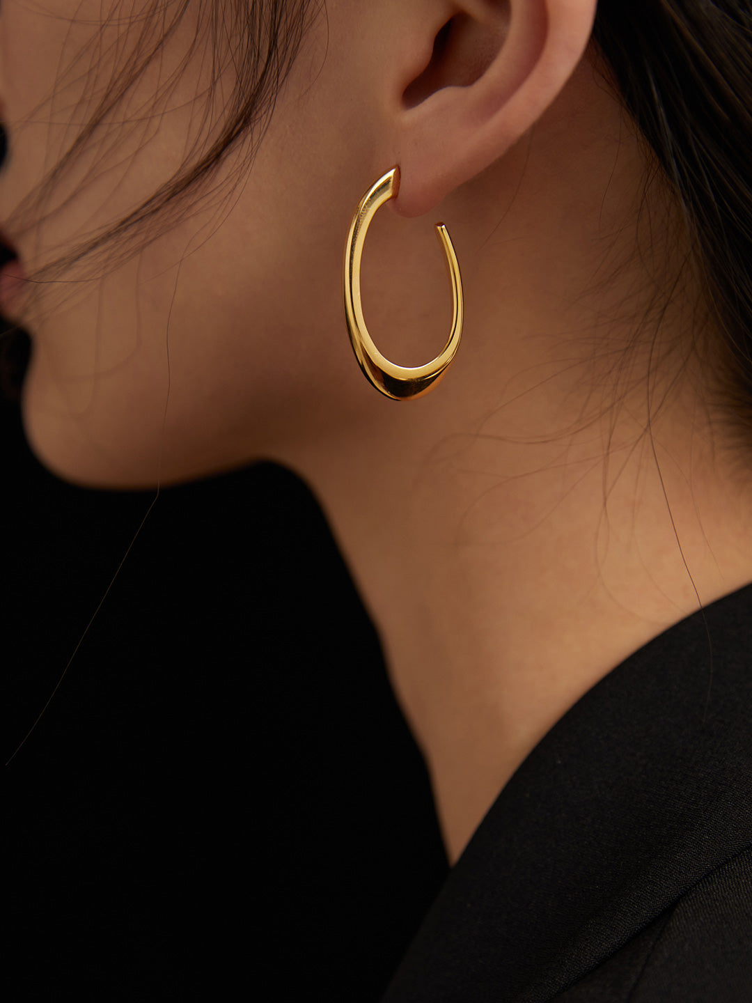 Minimalist Curve Sterling Silver Earrings | Modern Sleek Statement