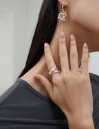 Sterling Silver Natural Style Stream Ring