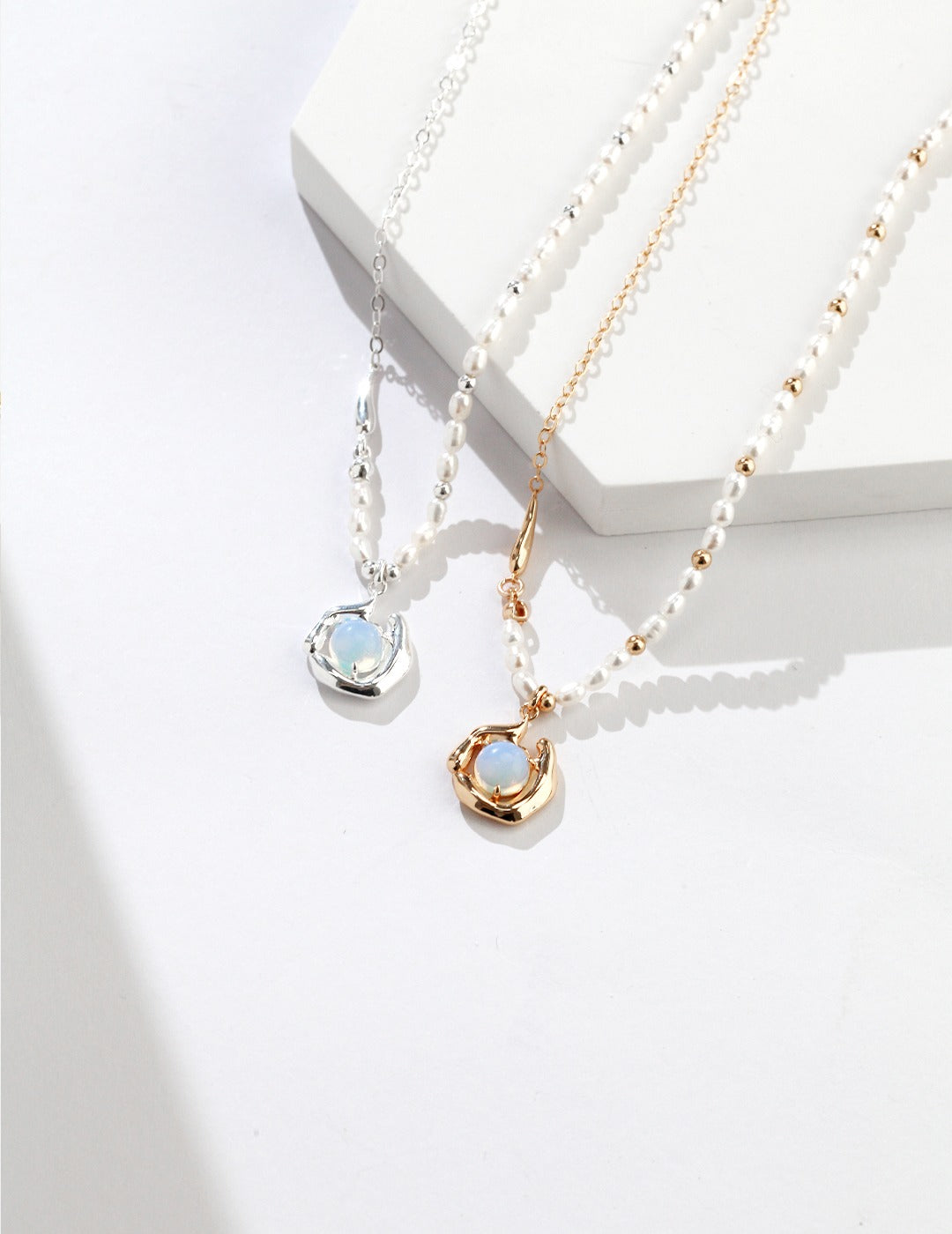 The Alpine Oasis Collection | Fluid Sterling Silver & Blue Opal Necklace