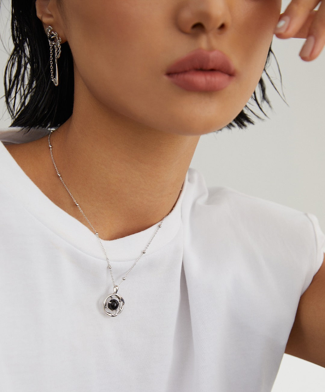 Sterling Silver Onyx Necklace