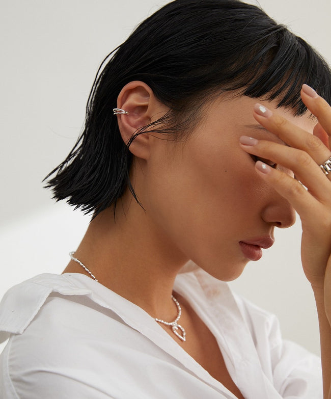 Lava Series|Raw Sterling Silver Ear Cuff (Sold Singly) Main Image