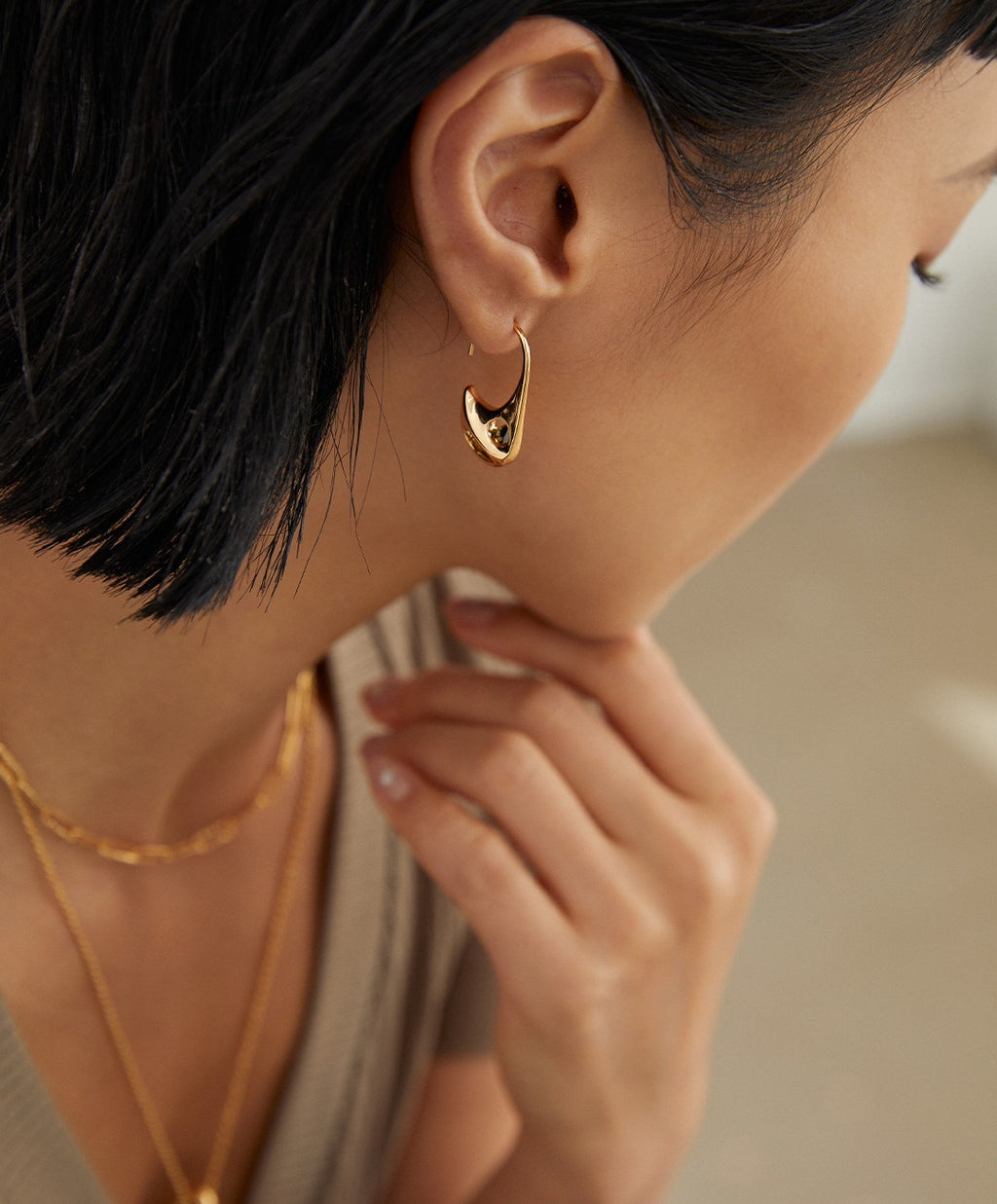 Pure Silver Earrings|Minimalist Irregular Design