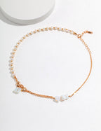 Irregular Pleated Series Sterling Silver Pearl Necklace