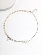 Irregular Pleated Series Sterling Silver Pearl Necklace