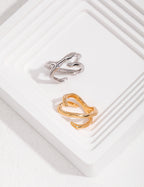 Sterling Silver Natural Style Stream Ring