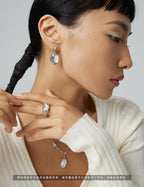 Lava Texture Mother of Pearl Earrings|Sterling Silver