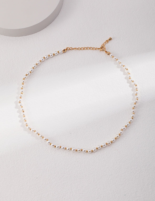 Sterling Silver Pearl Choker Necklace Hover Image