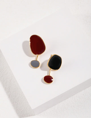 Two-Tone Drip Glaze Earrings