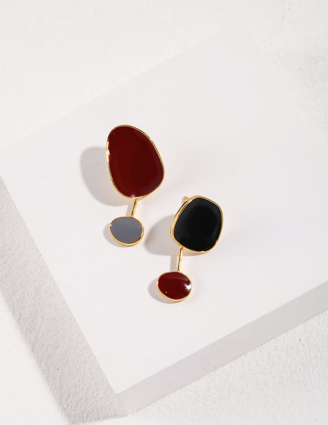 Two-Tone Drip Glaze Earrings Hover Image