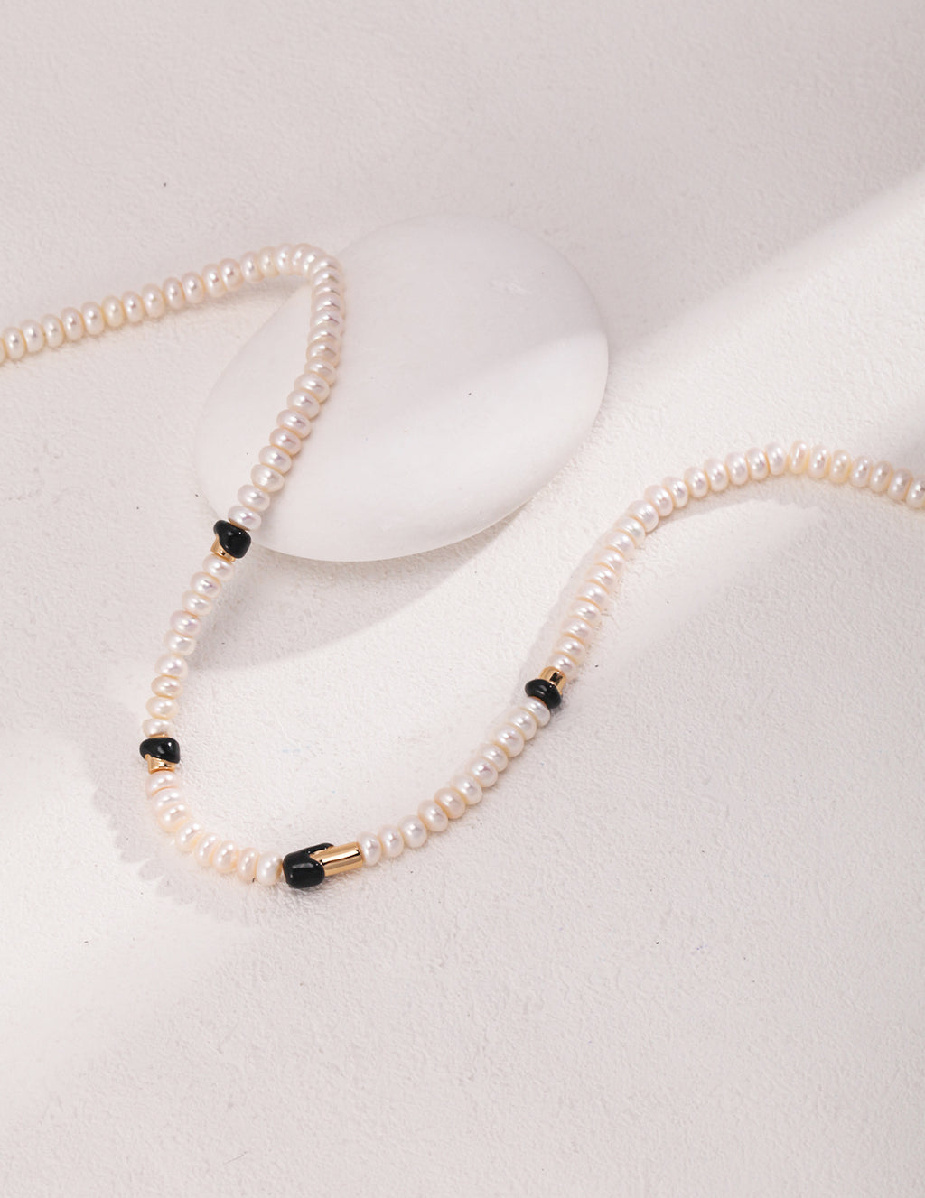 Sterling Silver Enamel Pearl Necklace