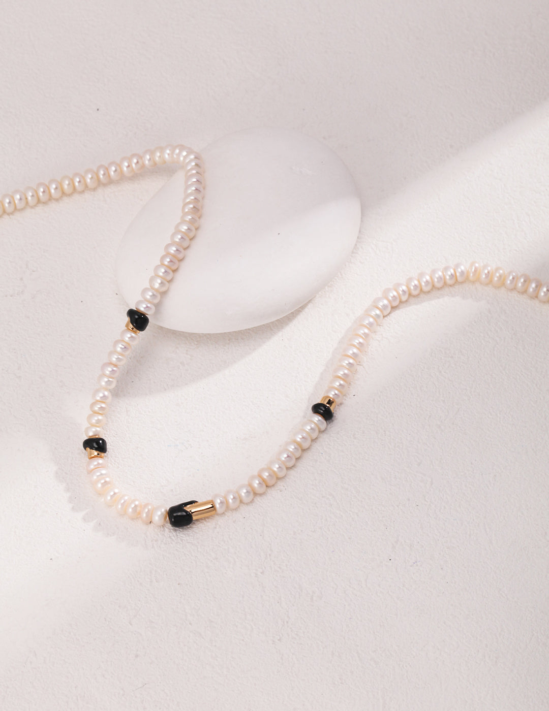 Sterling Silver Enamel Pearl Necklace