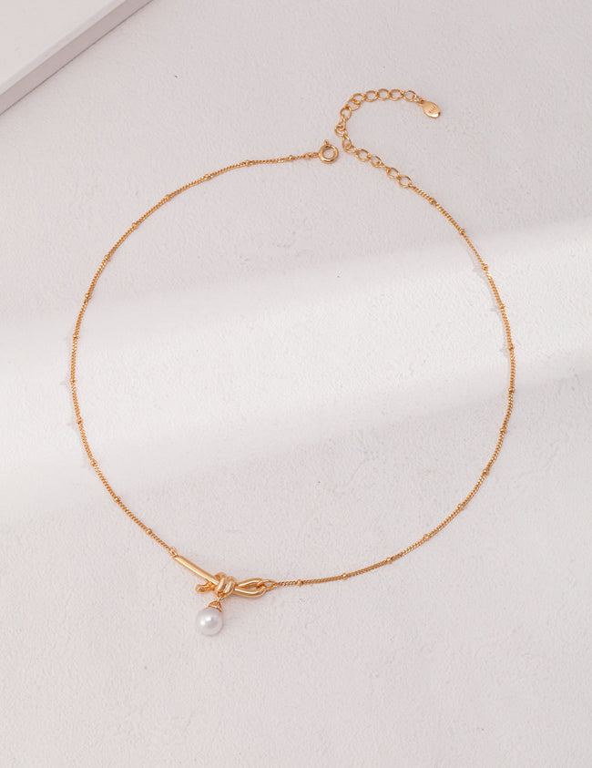 Knot Pearl Necklace|Moon&Star Style Main Image