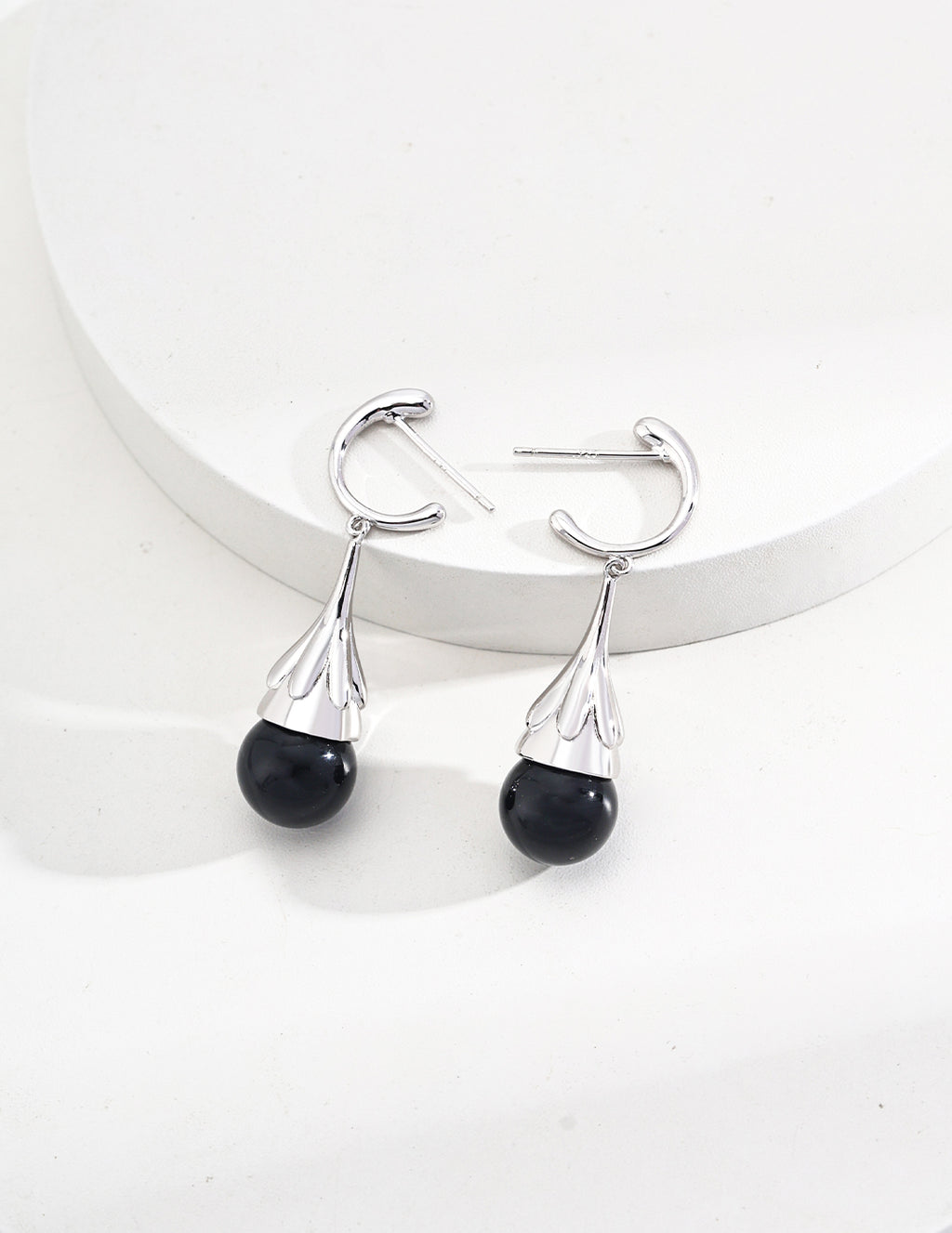 Sterling Silver Earrings|Black Onyx&Tiger’s Eye Natural Gemstone