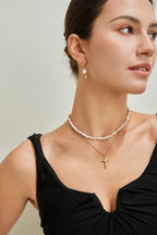 S925 Silver Fashion Cross Zircon Necklace