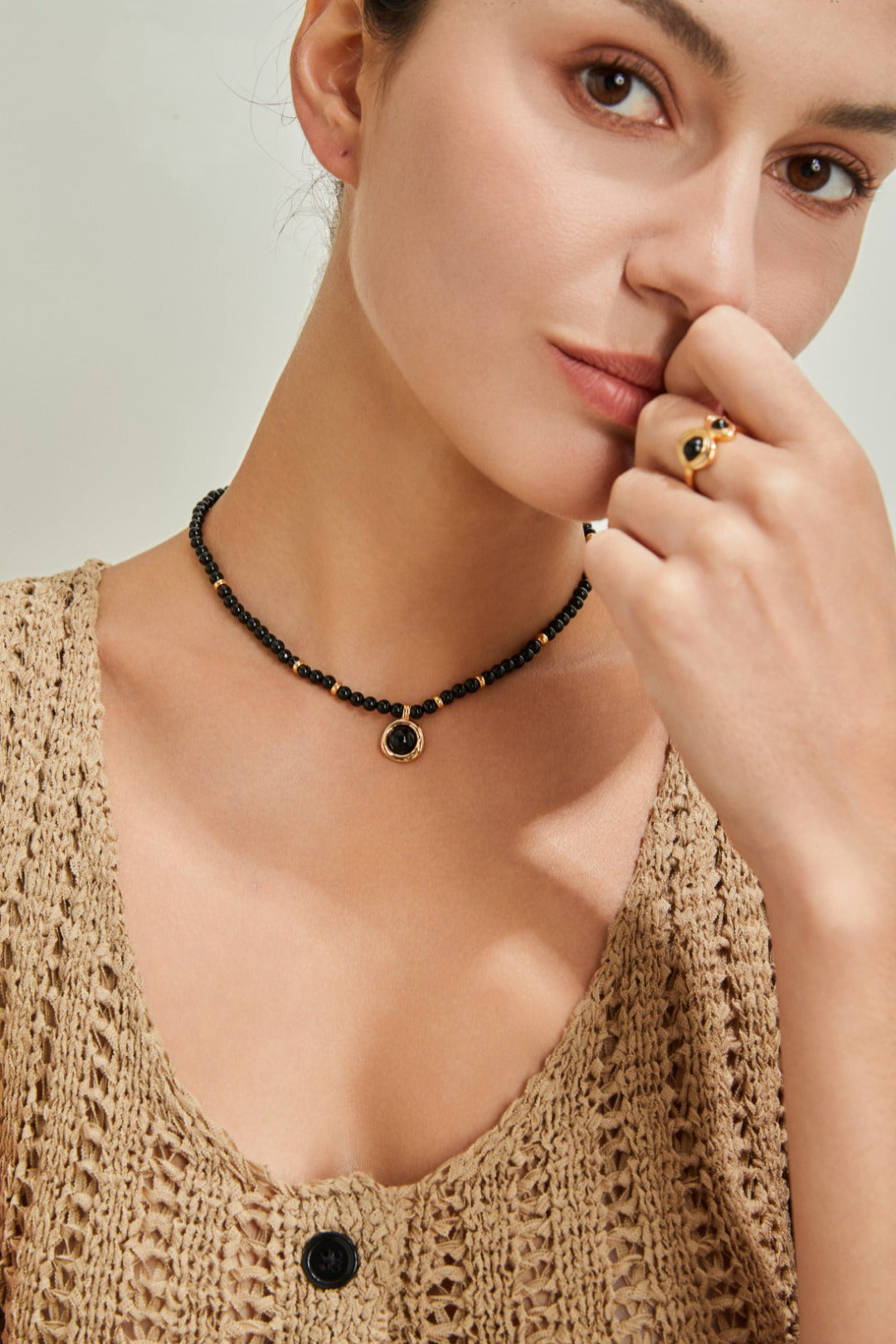 The Celestial Midnight Collection | S925 Sterling Silver & Black Agate Necklace